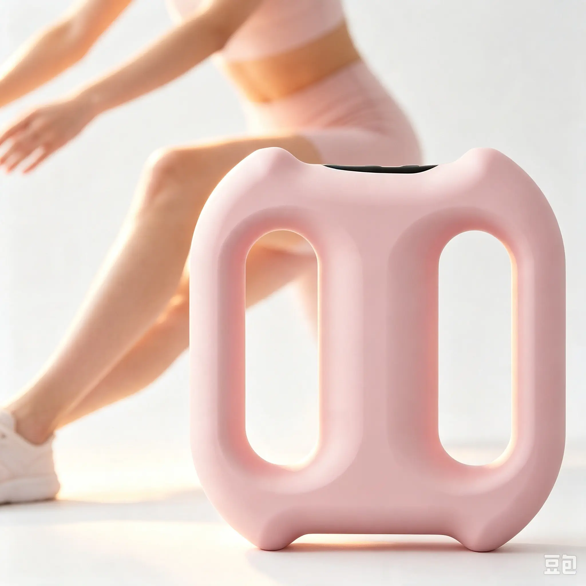 Deep Tissue Percussion Muscle Massager, Electric Dual-Ring Fascia Massager with Belt, 3 Modes and 5 Intensity Levels, Handheld Full-Body Fascia Massager Ring for Relaxation, Portable Muscle Massagers, Cordless Fascial Ring（PINK）