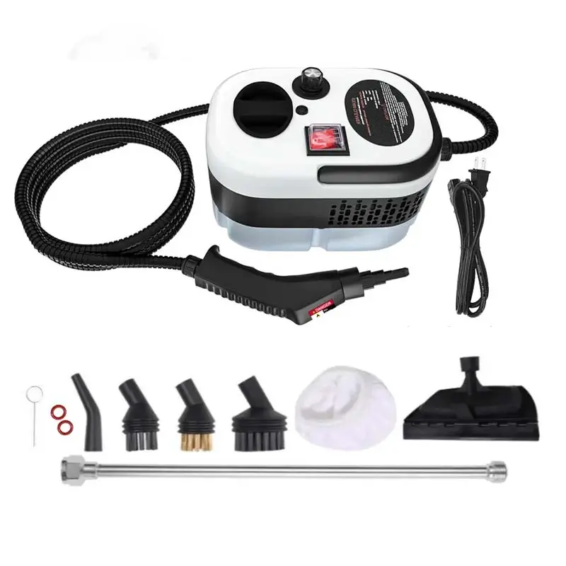 Compact Portable Handheld Steam Cleaner Unit - 10 Accessories, Adjustable Levels, Fast Powerful Heat-Up, Natural Steam Multi-Surface Stain & Grease Remover for Car, Home Cleaning (Car Washing & Maintenance Tool)