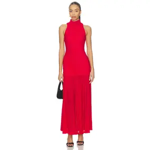 Bardot Orlana Mesh Maxi Dress in Fire Red Bardot Orlana Mesh Maxi Dress in Fire Red