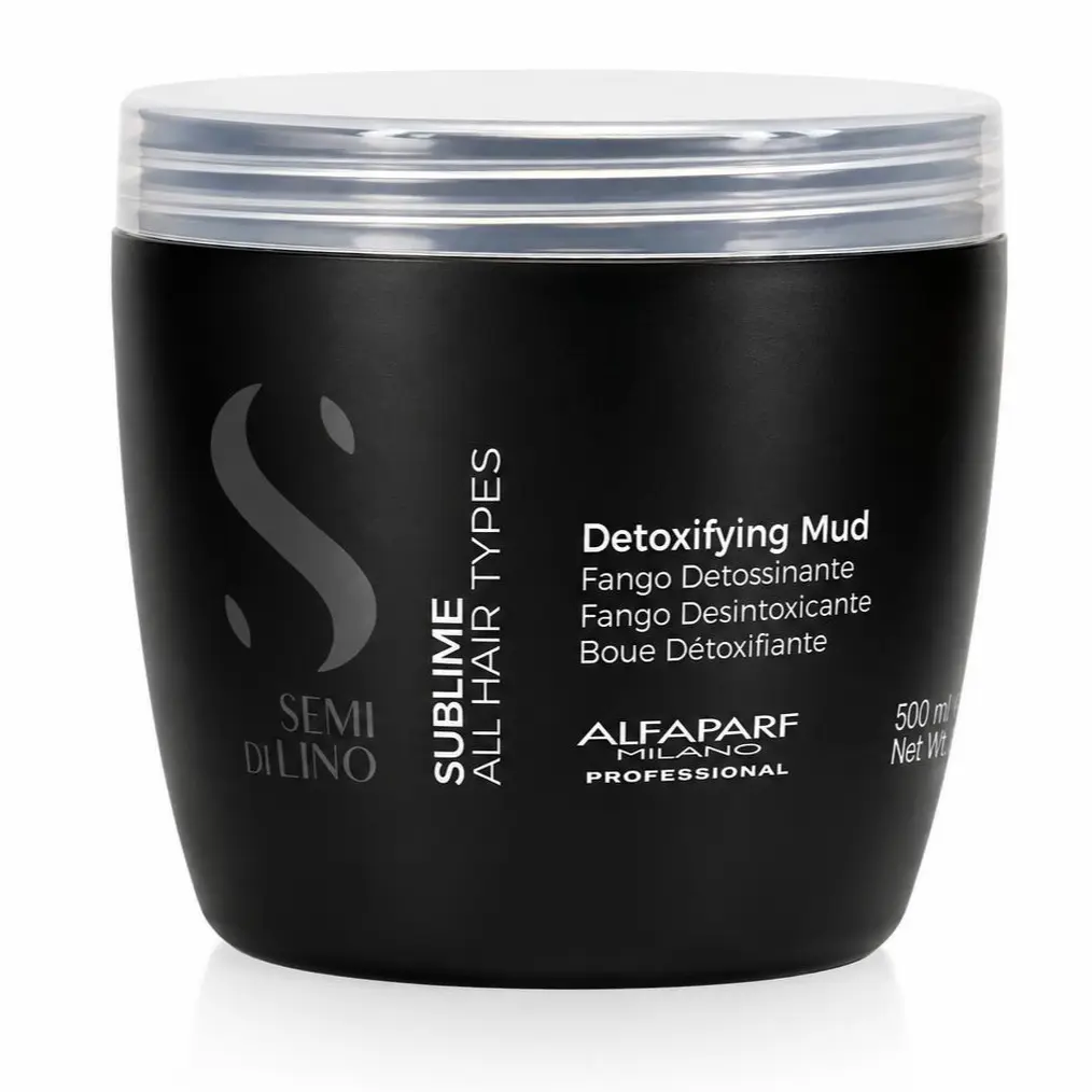 Alfaparf Semi Di Lino Sublime Detoxifying Clay Hair Mask, 500ml UV-Protective Cleansing Haircare Treatment for All Hair Types