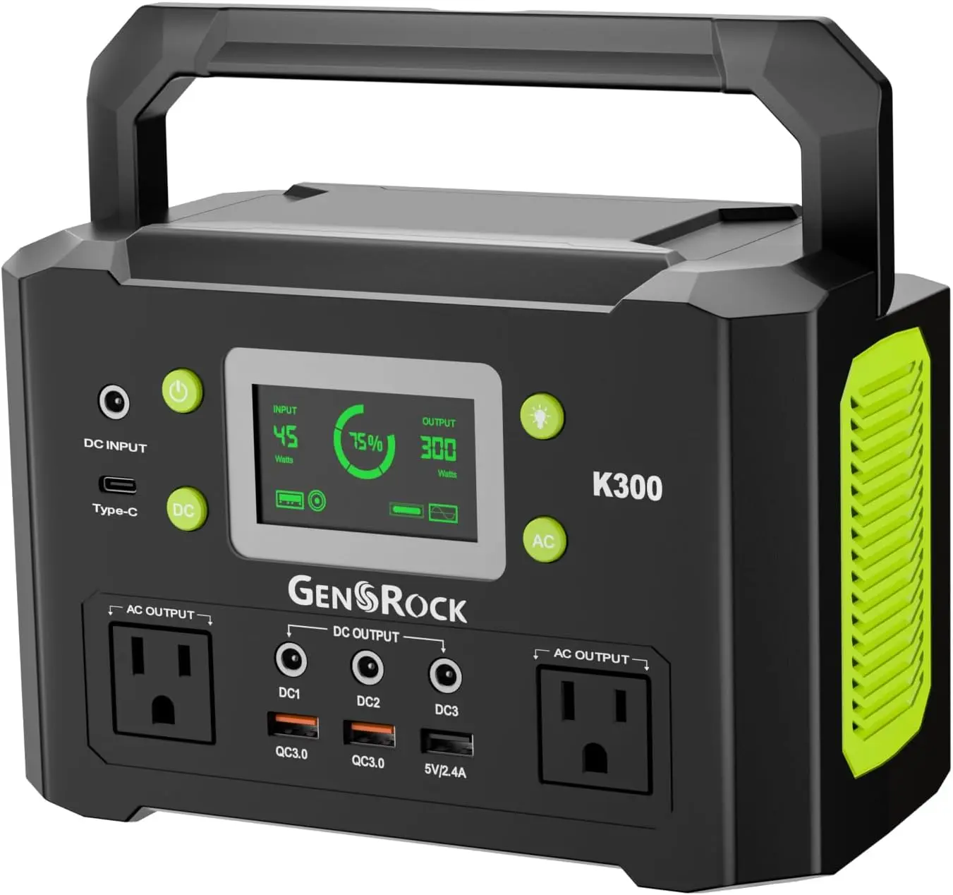 Portable Power Station,110V/300W powe bank,with AC Outlet/QC 3.0/USB-C/LED  Light for iphone,CPAP Family Emergency Outdoor Camping. solar digital  display charger power bank - TikTok Shop