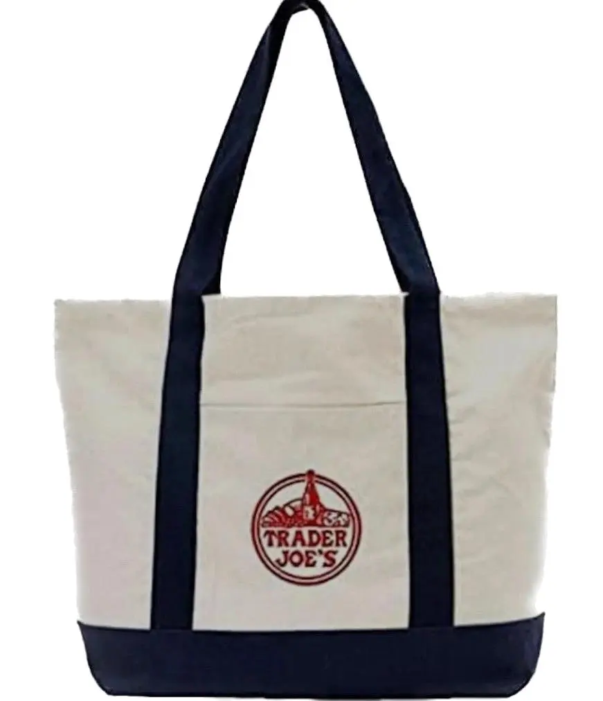 Trader Joe's | Navy Blue Canvas Tote Bag Canvass Tote Bags Lightweight Canvas Bag