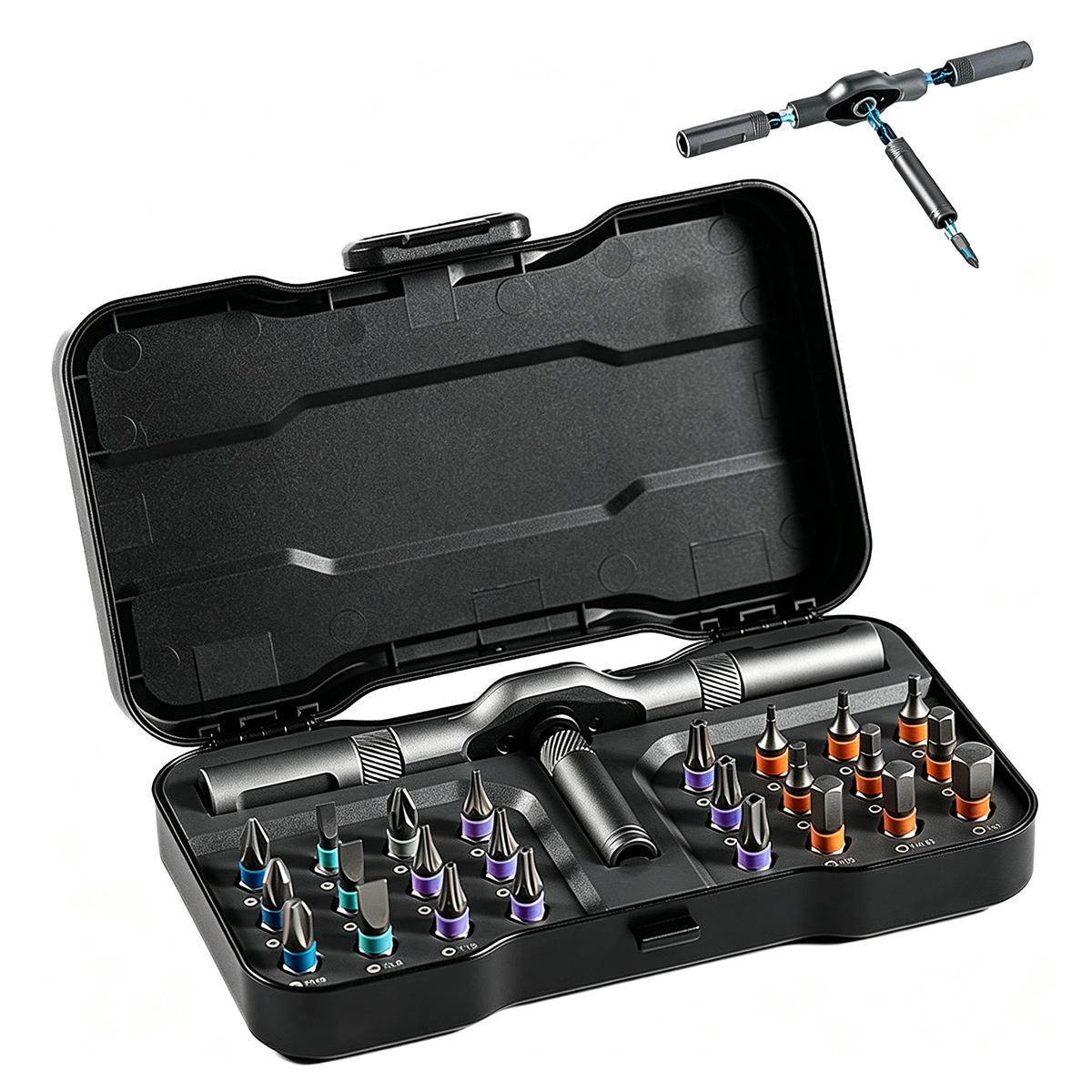 24 or 40 or 66 in 1 Magnetic Screwdriver Set, DIY Ratchet Mini Removable Self-Assembly Precision Screwdriver Tool Kit, Magnetic DIY Precision Tool Kit with Variety Head Styles for PC/Mobile/Watch/Bicycle