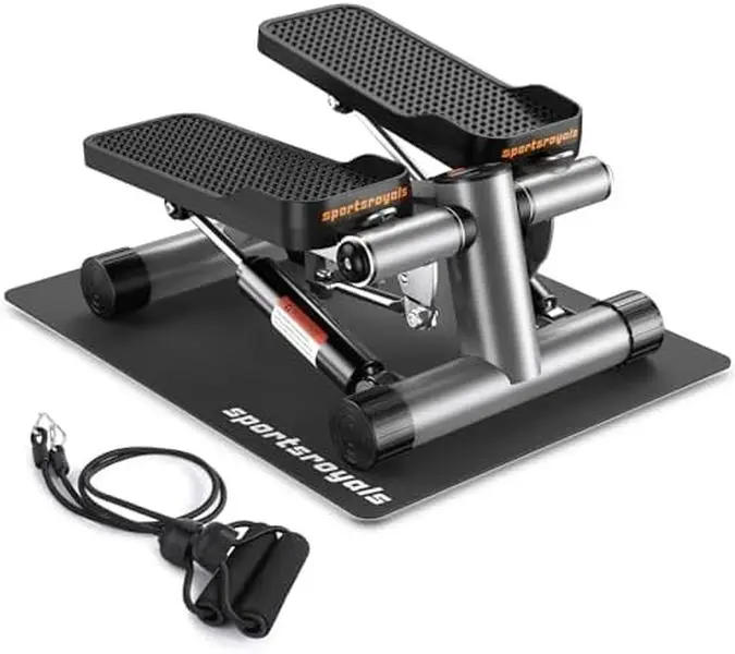 FED Fitness Sportsroyals Series SS2 Stair Stepper - Twist Mini Stepper with Resistance Bands for Full Body Training, 350lbs+ Capacity Home Workout Gear, Workout Gear Equipment for Home Use