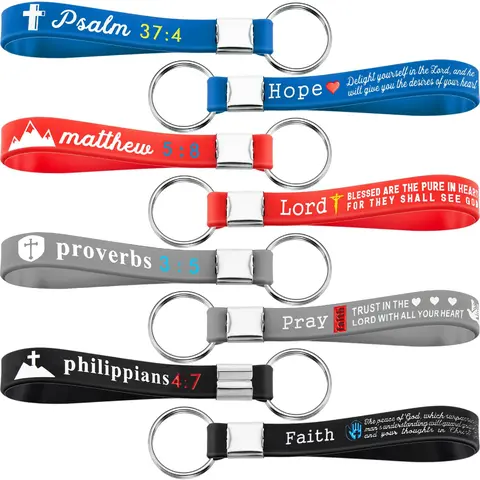 24/36/100Pcs Bible Verse Keychains Christian Trendy Keychain Wristlet for Bible Study Church Group Sunday School Baptism Gift Religious Party Favor Inspirational Gifts for Family Friends Backpacks Keys Daily Use Accessories