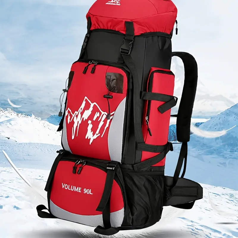 90L Large Capacity Travel Backpack, Durable Nylon Rucksack for Outdoors Hiking and Camping, with Tablet Slot and Built-in Organizer, Large Capacity Backpack, Multi-Compartment, High-Capacity