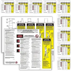 Step Ladder Safety Label Extension Ladder Stickers Replacement Label Kit Compatible with Ladder Inspection Stickers for Werner Fiberglass Extension Ladders (Pack of 10 Sets)