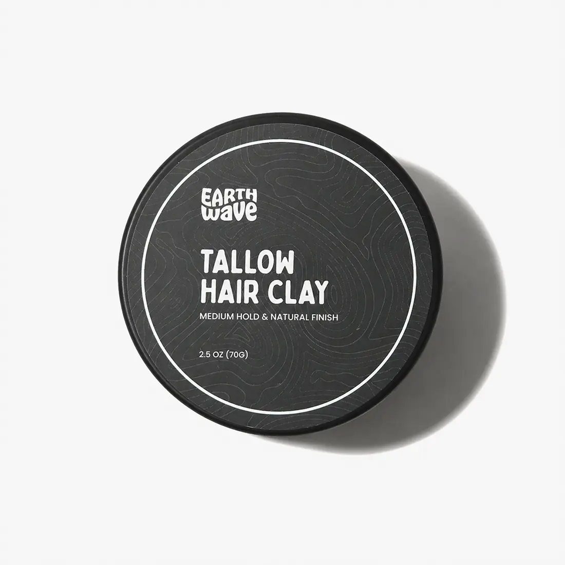 Earth Wave Tallow Hair Clay Medium Hold / Natural Finish 100% all Natural Hair clay for Men and Women, Provides Long-Lasting Flexible Hold - 2.5 Ounces