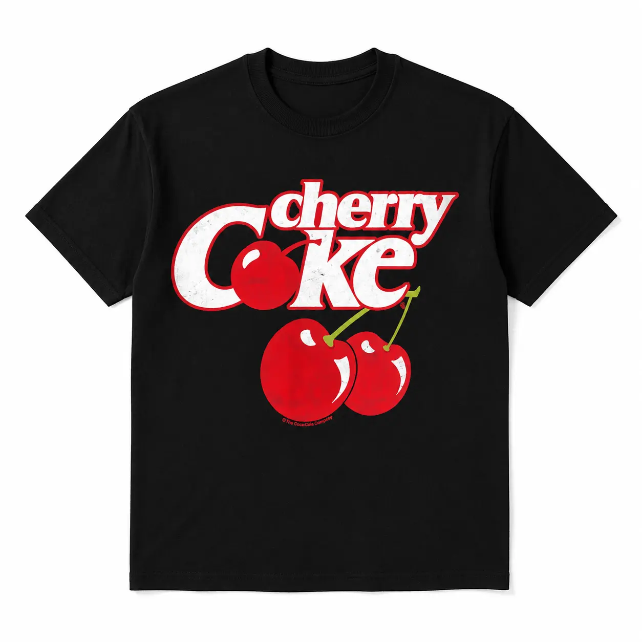 Vintage Cherry Coke Graphic T‑Shirt for Men Women Retro 90s Soda Pop Cherry Logo Casual Short Sleeve Black Tee