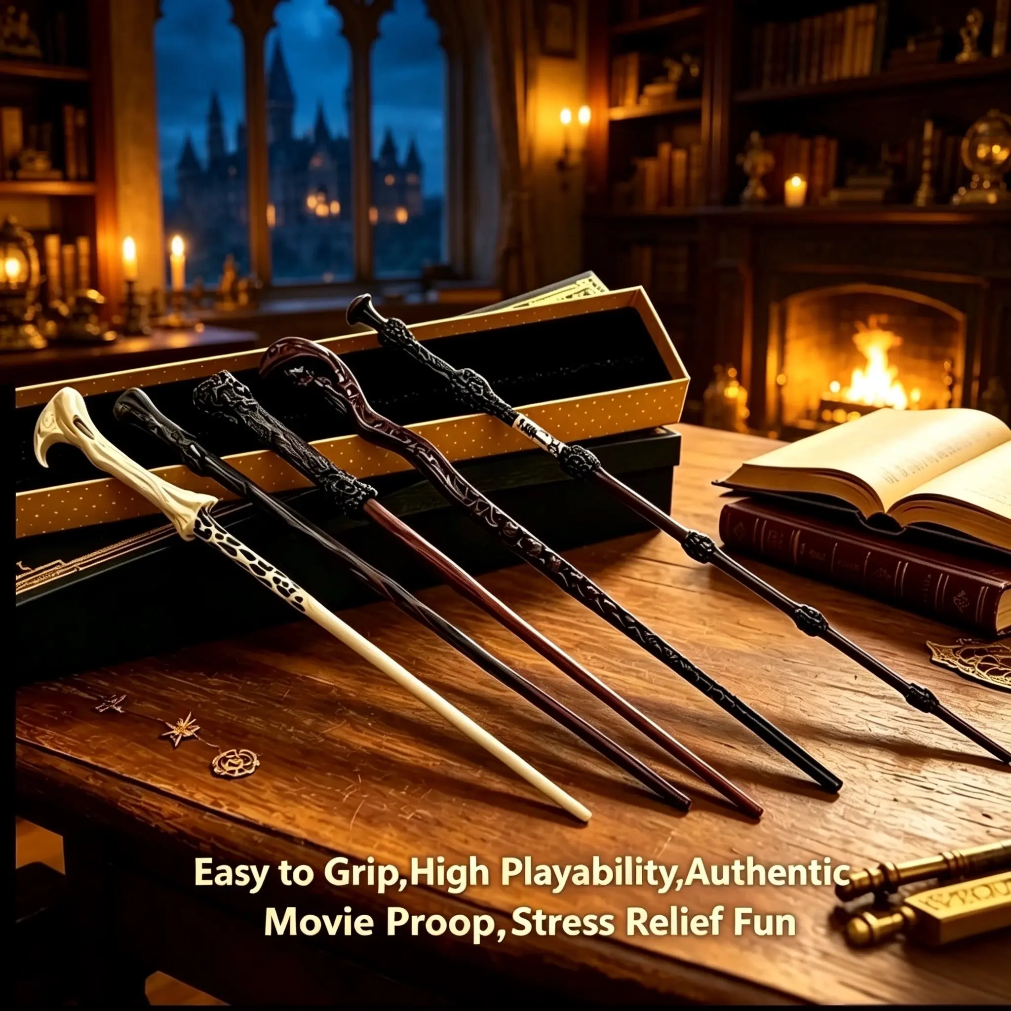 Handcrafted Shiny Resin Magic Wand - Interactive Wizard Toy, Decorative Collectible Cosplay Prop, Mystical Fantasy Party Accessory, Birthday Gift for Cosplay Enthusiasts