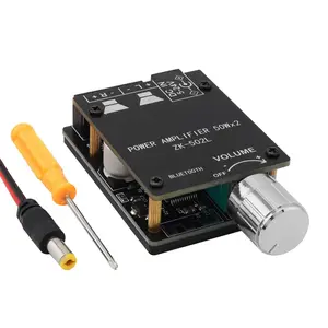 50W+50W BT 5.0 Mini Bluetooth Amplifier Board, ZK-502L 2 Channel DC 5V-24V Audio Power Digital Amp Module for Store Home Theater Speakers