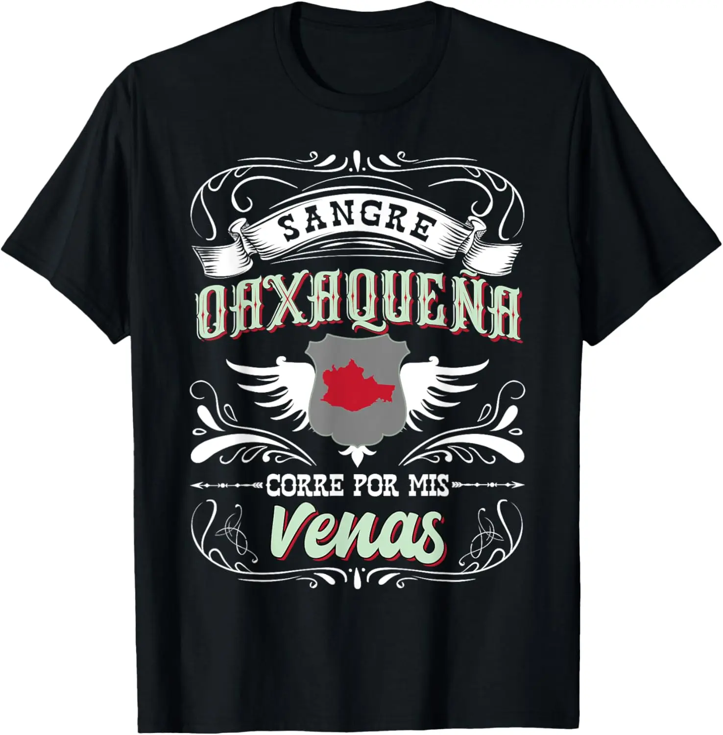 Women's 100% Cotton Short-Sleeve Round Neck Fashion Streetwear Unisex T-Shirt, Oaxaca Mexico Sangre Oaxaqueña Corre Por Mis Venas Graphic Tee, Natural, Fabric, Casual, Regular Fit, 180G, Oaxaca Theme