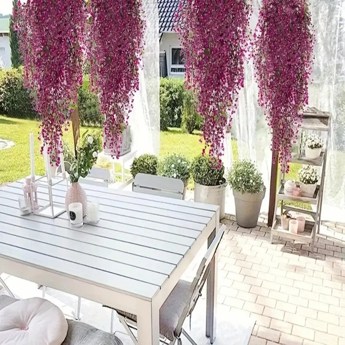 Vibrant Artificial Hanging Bouquet Set, Artificial Faux Plants, Lifelike Artificial Flower, Durable Daisy & Eucalyptus Flowers, Home Decoration Bouquet, Perfect for Indoor Outdoor Decor, Pack of 4