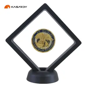 Kasardy 3D Floating Coin Display Case 10 Pack - Acrylic Coin Holder for Collectible Coins, Jewelry, Military Medals, Rings & Earrings