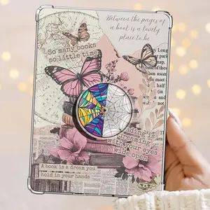 StyleOfMe Stained Glass Window Gothic And Colorful Wednesday and Enid Room Kindle Grip Book Bookish Magnetic Kindle Grip Books Lover Kindle Accessories Phone Holder PopSocket Phone Grip Magnetic Pop Socket Phone Grip