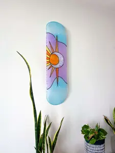 Sun and Moon I Stained Glass Skateboard Deck