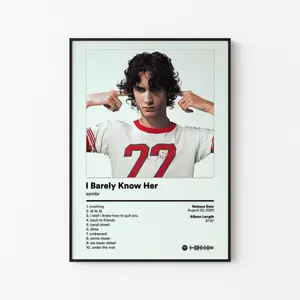sombr Album Poster, friend EP Tracklist Art, Indie Alternative Music Print, Viral TikTok Song Decor, Unframed Print Only