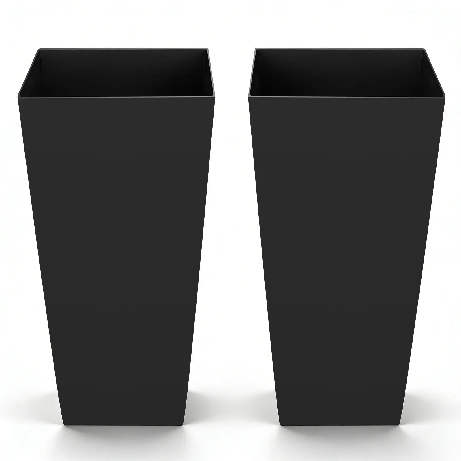 【SummerFinds】VEVOR 2-Piece 26-Inch Tall Taper Planters, Large Modern Plastic Planters for Outside, Outdoor/Indoor Flower Pots with Casters, Inner Pot & Drainage Holes for Porch, Patio, Crack-Resistant Flower Pots, Decorative Flower Pots