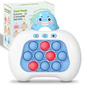 Fast Push Game Pop Fidget It Toys for Kids, Handheld Game Machine, Squeeze Poppet Sensory Electric Cute Light Up Quick Push Bubble Game, Fidgets Toy for Boys & Girls & Teens（ Pink Cat）