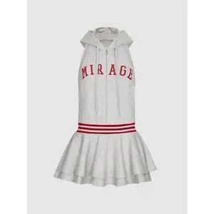 URBAN REVIVO Women's 2026 Summer Chic Hooded Sleeveless A-Line Mini Dress - Elegant Cotton Fabric Casual Wear