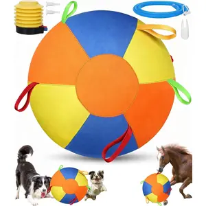 Herding Ball for Dogs, 22in Dog Training Ball with Handle for Outdoor Play, Durable Training Toy Ball for Australian Shepherd, Border Collie, Cattle Dog, Large Breed, Ideal for Herding Dog Exercise