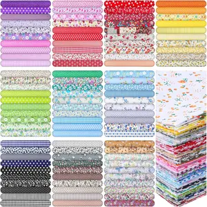 100 Pieces 10 x 10 Inches Cotton Squares, Precut Quilting Bundles Layer Fat Floral Patchwork Fabrics for Sewing Beginners Cloths