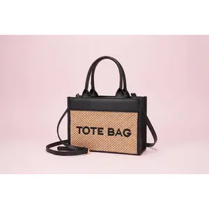 Faux Straw Tote Bag