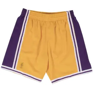 [SMSHGS18236-LALLTGD96] Mens Mitchell & Ness NBA Swingman Home Shorts LA Lakers 96-97