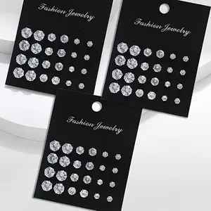 72PCS Exquisite Shiny Women Stud Earrings Set Luxurious Mixed Size Sparkling Inlaid Rhinestone Ear Stud Wedding Engagement Anniversary Earrings Jewelry Elegant Women Party Birthday Gift