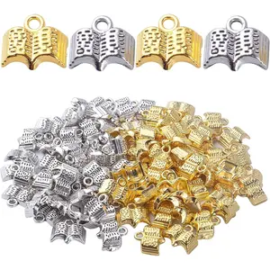 100pcs Open Books Charms Bible Book Charms Book Pendant Charm Craft Supplies for Jewelry DIY Necklace Bracelet Making Accessory