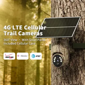 4G LTE Solar Security Camera – 2K 360° View, No WiFi/Power Needed, Remote APP, Waterproof, Motion Activated,Night Vision, Includes 4G Data Card (Data Refill Required)