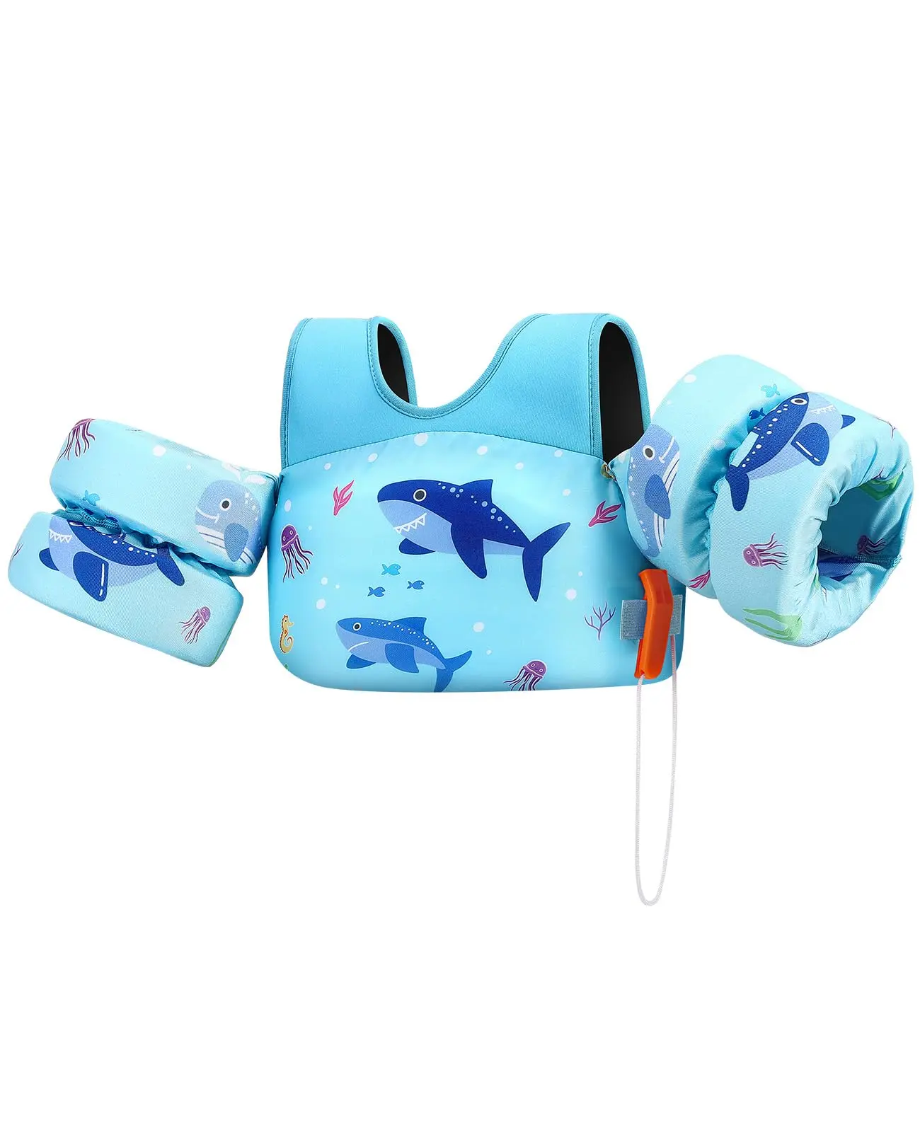 Swim Vest for Kids, Toddler Pool Floaties Fit 22-30-40-50-60-66 Lbs, Children Puddle Swimming Jumper Jacket with Safety Buckle, Water Wing Arm Pool Float for Boat Swim Trainer Boy Girl 3-5-6