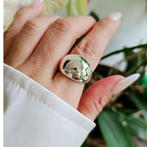 Sterling Silver 925 Dome Ring silver jewelry Statement Piece Elegant