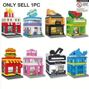 Mini City Street Scene Building Blocks, Micro Diamond Particles DIY 3D Puzzle Toy, Home Decor Gift for Birthday Christmas Halloween