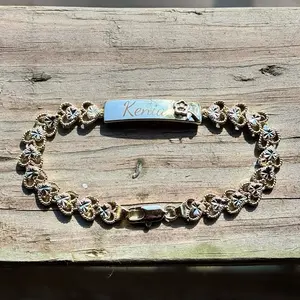 Personalized ID Bracelet for women - Gold Plated Customized