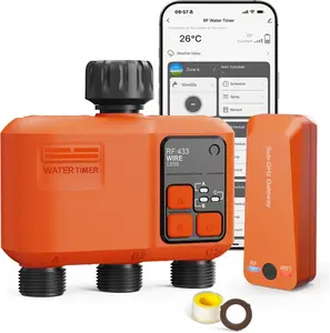 WiFi Sprinkler Timer 3 Zone,WiFi Water Timer for Garden Hose with 984 FT Range,APP & Remote Control,Alexa &  Voice Compatible,Rain Delay, Manual Mode Sprinkler System