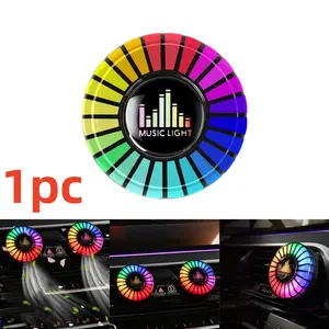 Car Air Freshener with LED Aroma Vent Clip Car Music Rhythm Atmosphere Light Auto Interior Perfume Diffuser Fragrance Accessorie Car Scent Car Interior Accessories