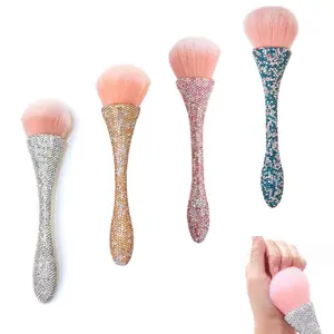 Luxury Diamond Embellished Makeup Brush Set, High-Quality Synthetic Bristles, Perfect for Daily Use & Professional Application