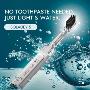 Soladey5 Ionic Toothbrush, Blue, Large Solar Panels and TiO2 Semiconductor, You can Brush Without Toothpaste