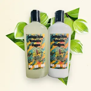 Caribbean Vybez all natural shampoo and conditioner set Haircare Cleanser Cleansing organic all natural moisturizing Aloe Nourishing Castor Oil