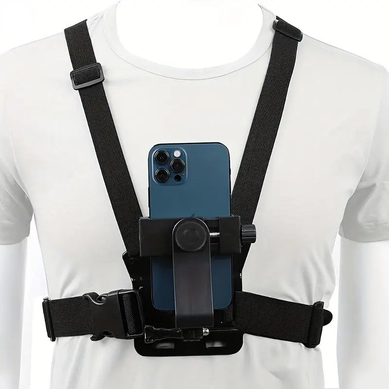 Outdoor Cycling Phone Holder, Sports Camera Chest Live Shooting Belt, Universal Phone Holder for POV Video, Universal Smartphone Holder, Camera Phone Mount, Smartphone Cellphone Mount, Cellphone Accessory