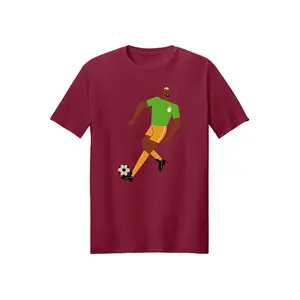 100% Cotton， Brazil Soccer Ball， Unisex Oversized Crew Neck Soccer Graphic Tee， Street Sport Streetwear Print， Heavyweight Breathable Soft Touch Casual Style