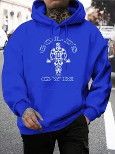 Vintage Gold Gym Hoodie, Sweatshirts, Perfect Gift for Fitness Enthusiasts, Trendy Outdoor Wear, Ideal for Winter Workouts, 90s Style