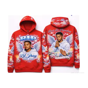 Personalized RIP Airbrush Hoodie Rest In Paradise Tribute Full-Color Design Angel Wings Clouds