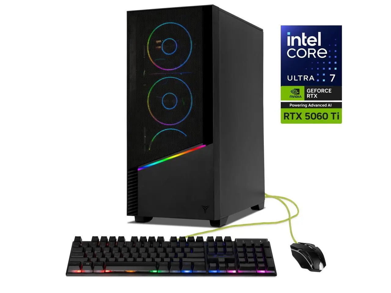 YEYIAN Gaming Desktop PC Elara Intel Core Ultra 7 265F 32GB DDR5 1TB PCIe SSD GeForce RTX 5060 Ti Windows 11 Home -  YPI-EL265FC-56TP1N