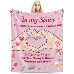 Sister Gifts Blanket, Sister Birthday Gifts from Sister, Best Friend Birthday Gift for Women Sister Gifts for Birthday, Graduation, Christmas