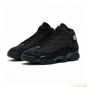 Mens Black Panther Inspired High Top Basketball Shoes 3D Hologram Casual Sneakers All Black Retro Streetwear Shoes Reflective Mesh & Suede Basketball Sneakers