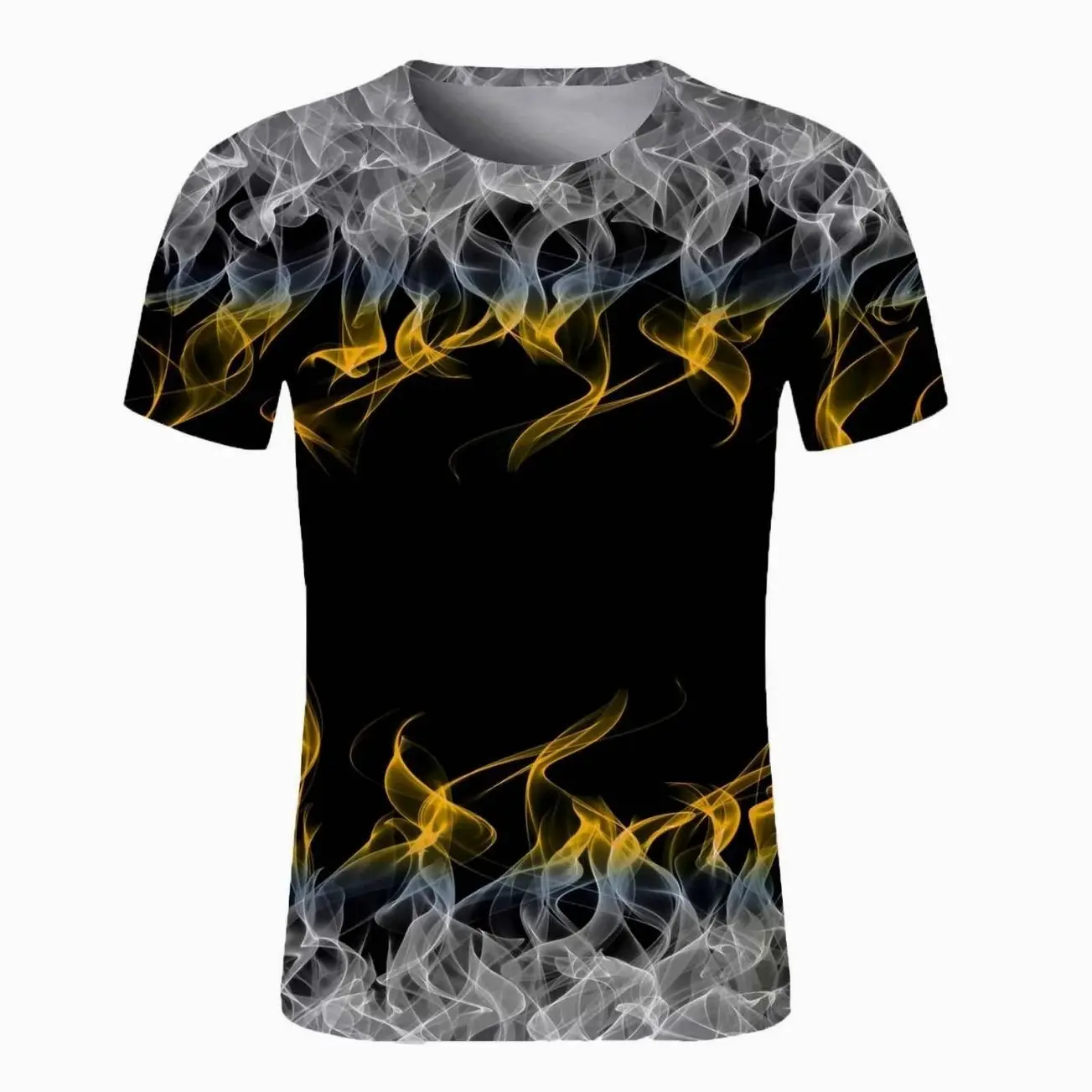Mens Summer Graphic Tees 3D flames Pattern T-Shirts Fashion Casual Short Sleeve Tops Lightweight Beach Vacation T Shirts
