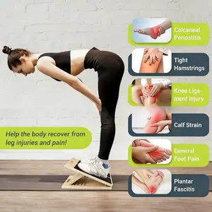 Portable Wooden Slant Board for Calf Stretching Adjustable Incline Board Non Slip Surface for Squats Calf Stretcher Pilates Physical Therapy Equipment for Knees Ankle Heel Feet Leg Pain Relief Muscle Recovery Home Gym Fitness