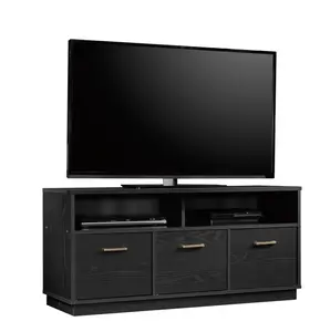 3-Door TV Stand Console for TVs up to 50", Blackwood Finish